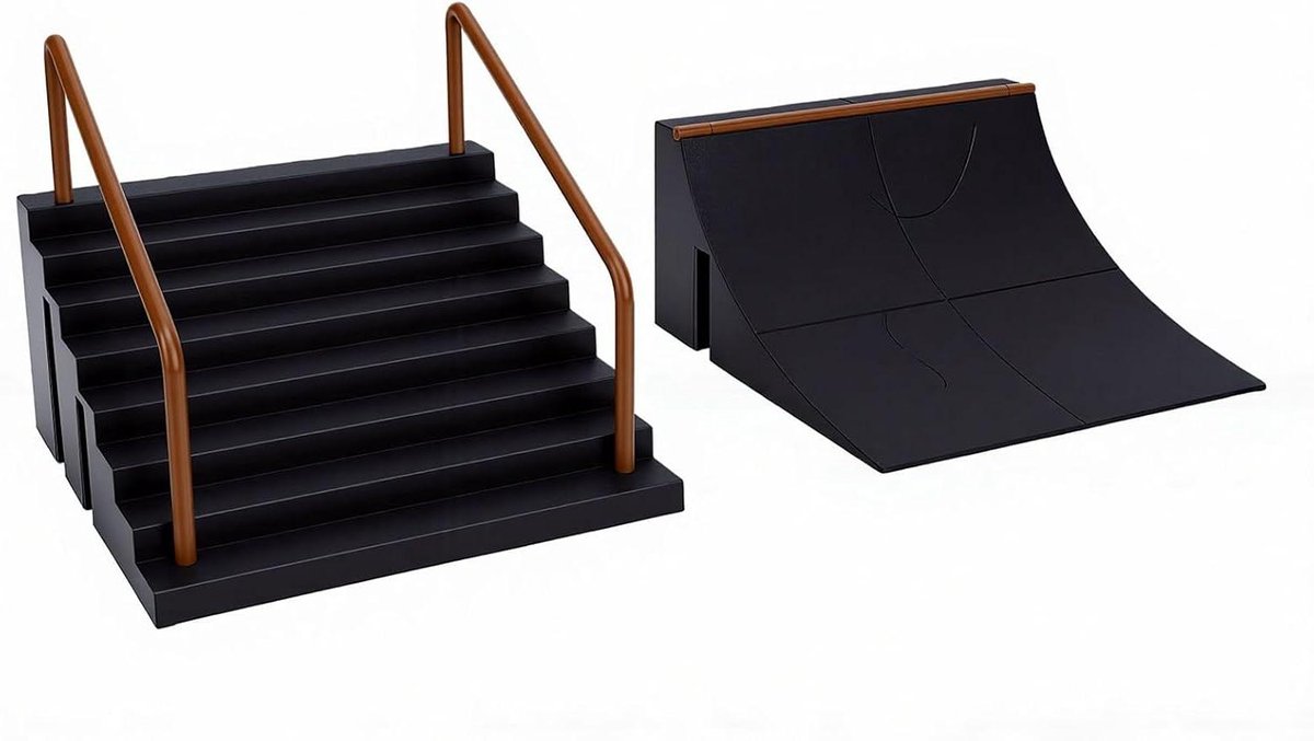 Fingerboard Skate Kit - Mini Skateboard Hindernissen - Vingervaardigheidstraining - Authentieke Ramp Play - 571 x 303 x 591 Inch Skateonderdeel kopen online