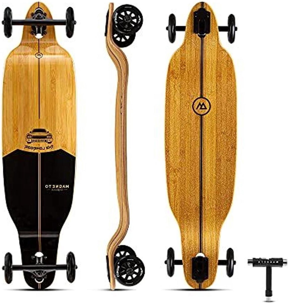 Glider Collectie | Longboard Skateboards | Grote 100mm Wielen | Bamboe met Harde Esdoorn Core Longboard kopen online