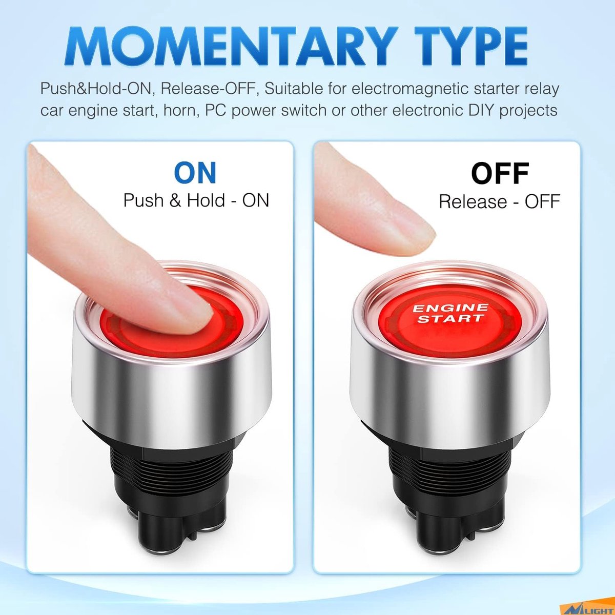 guuzi starter motor button car dc 12v 50a car starter motor button light button start ignition button for racing shopvlot