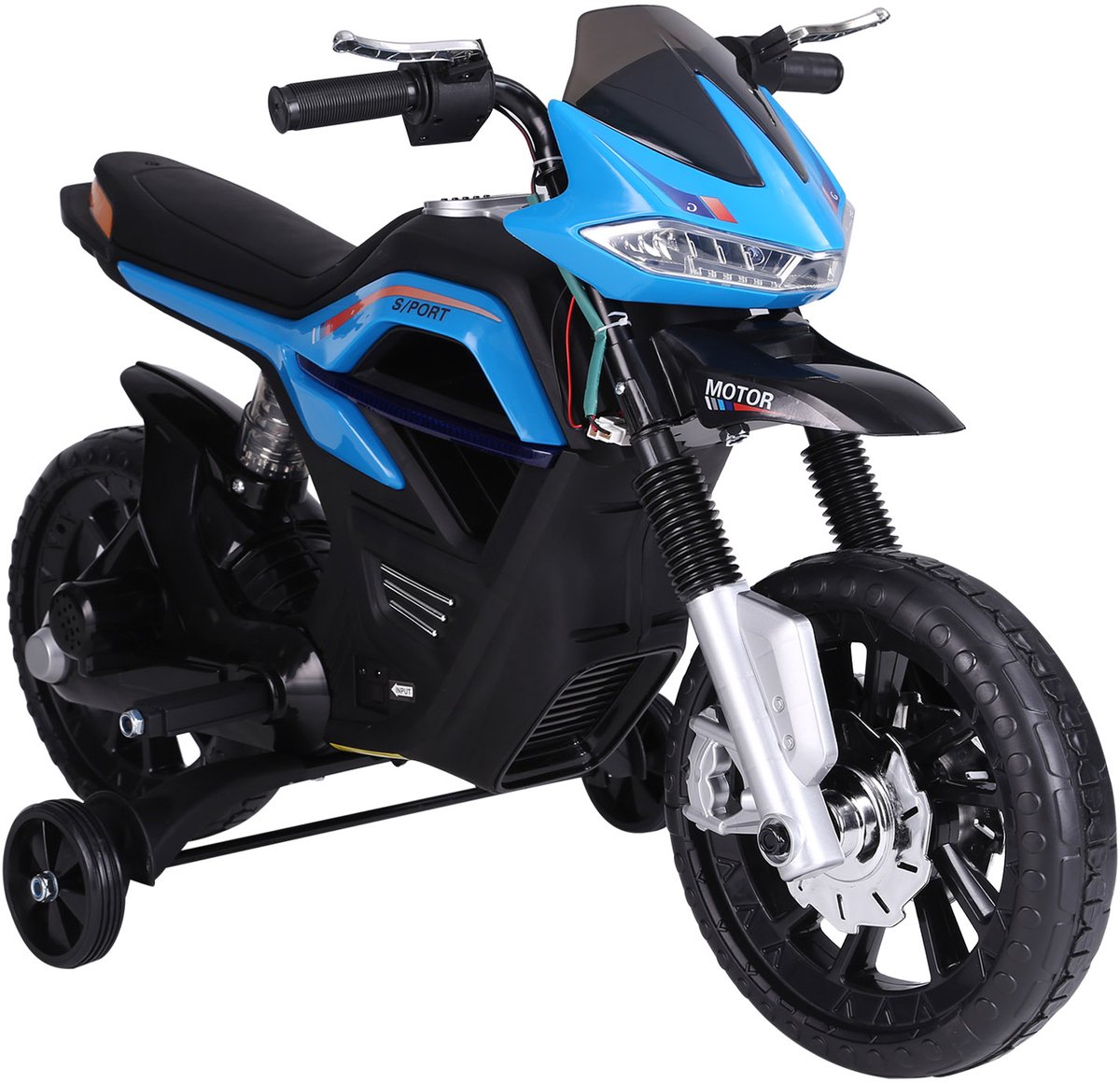 homcom elektrische motorfiets kunststof 105x52x62cm blauw