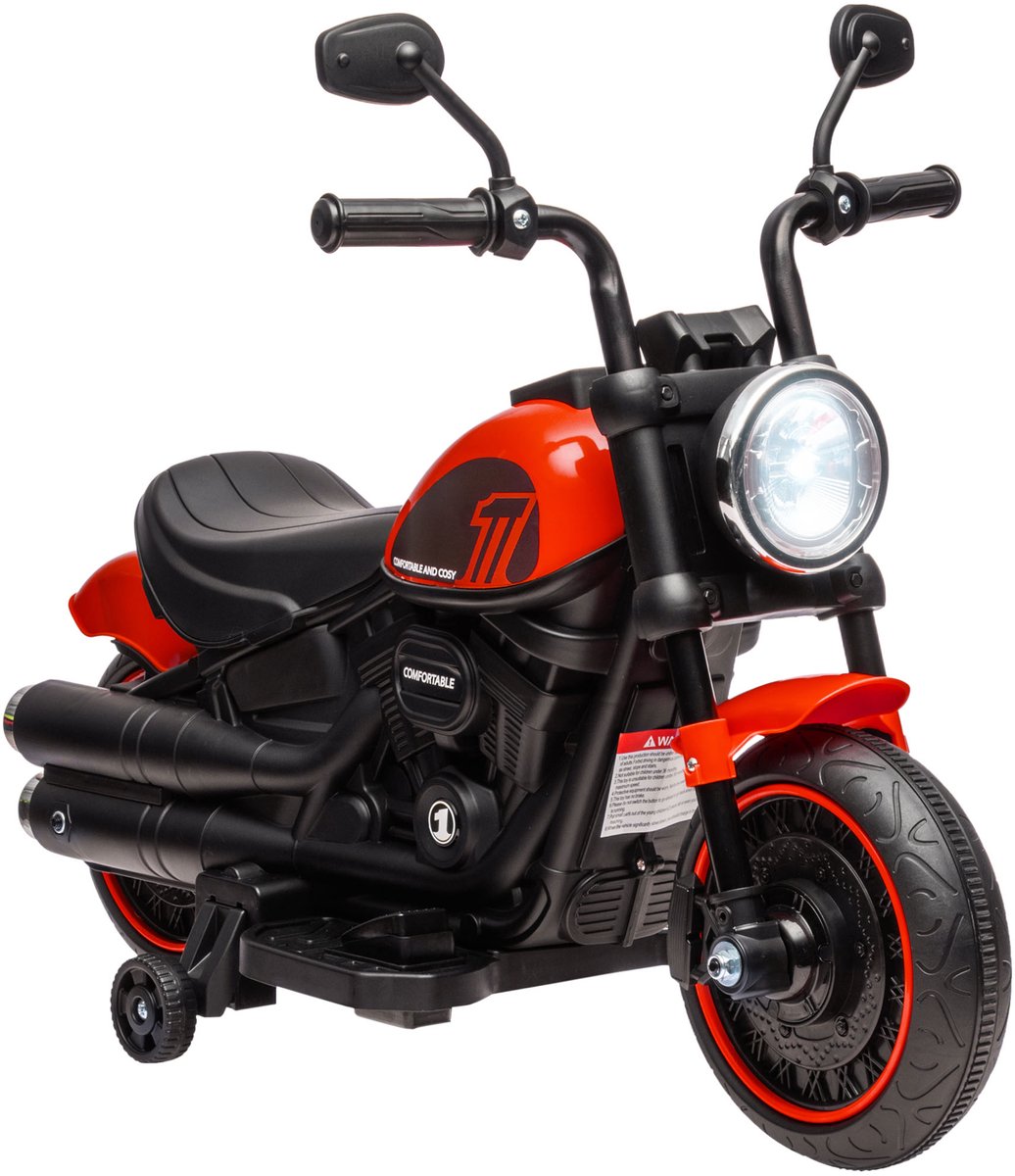 homcom elektrische rijdende motorfiets pp 76x42x57cm rood