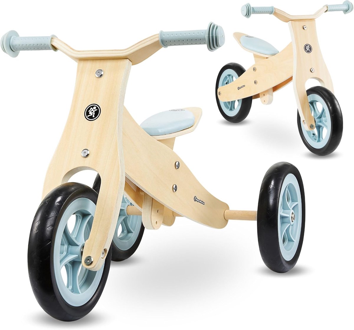 Houten driewieler loopfiets - Peuterfiets 2-in-1 - Eerste Stapjes Leren - Verstelbare Zitting - 73 x 13.5 x 45.5 cm Loopfiets kopen online