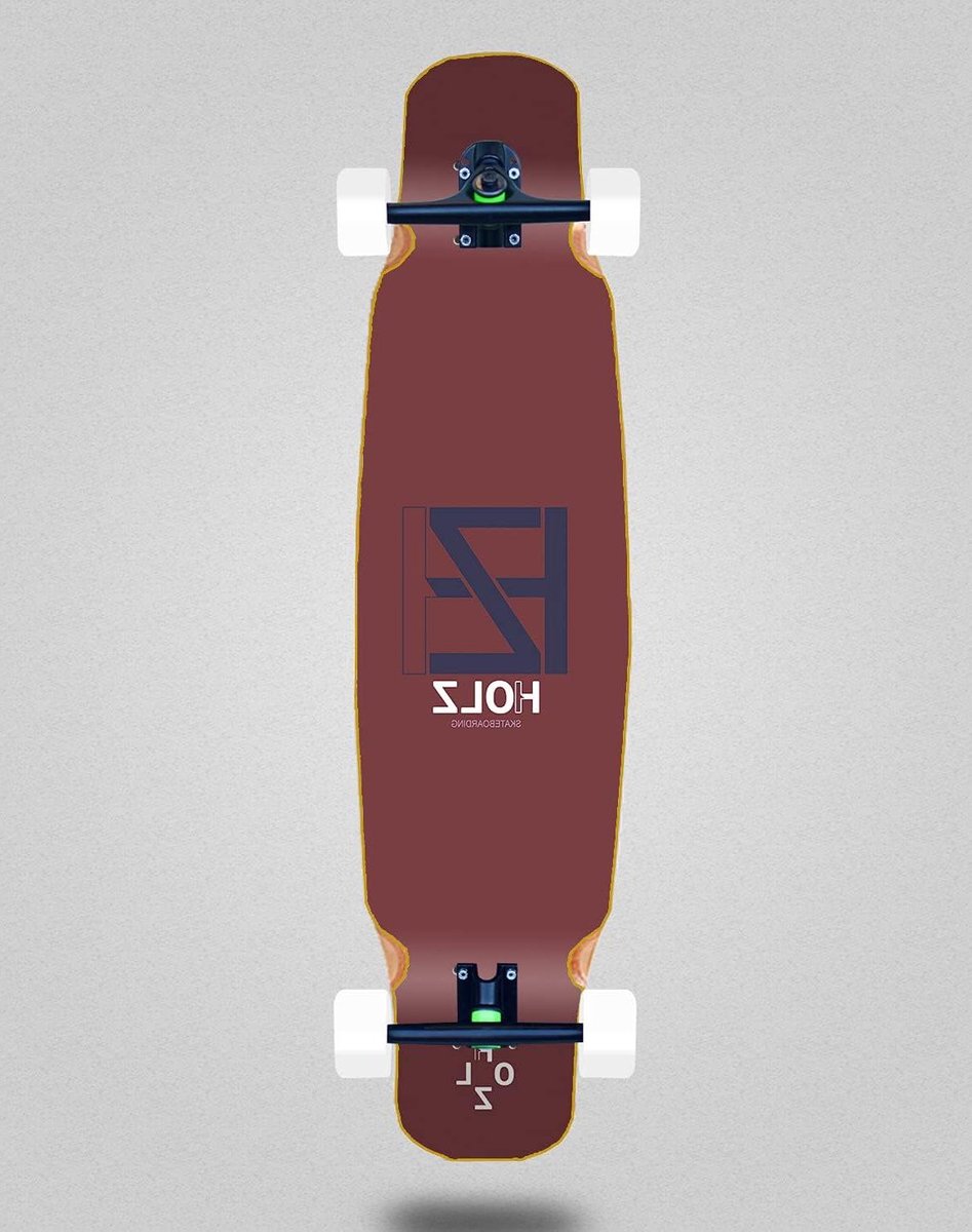 Houten Skateboard - Longboard Compleet - Buiten Rijden - Mix Bamboo Constructie - 46x9 Inch - Basic Blauw Longboard kopen online