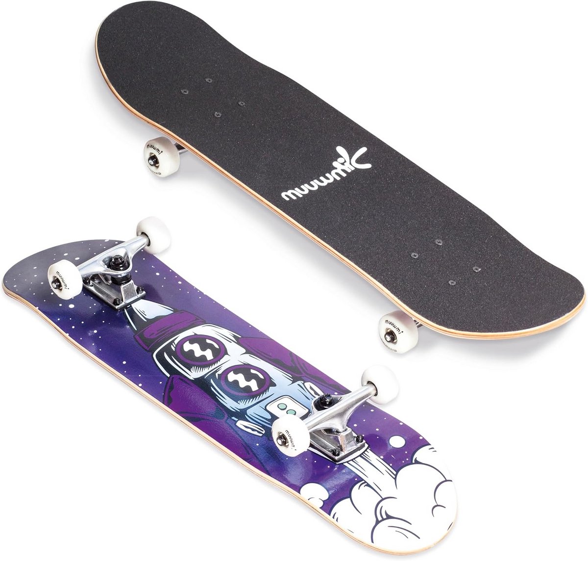 Houten Skateboard - Rocket Board - Buiten Gamen - Double Kick - 50 mm Wiel - Meerkleurig Skateonderdeel kopen online