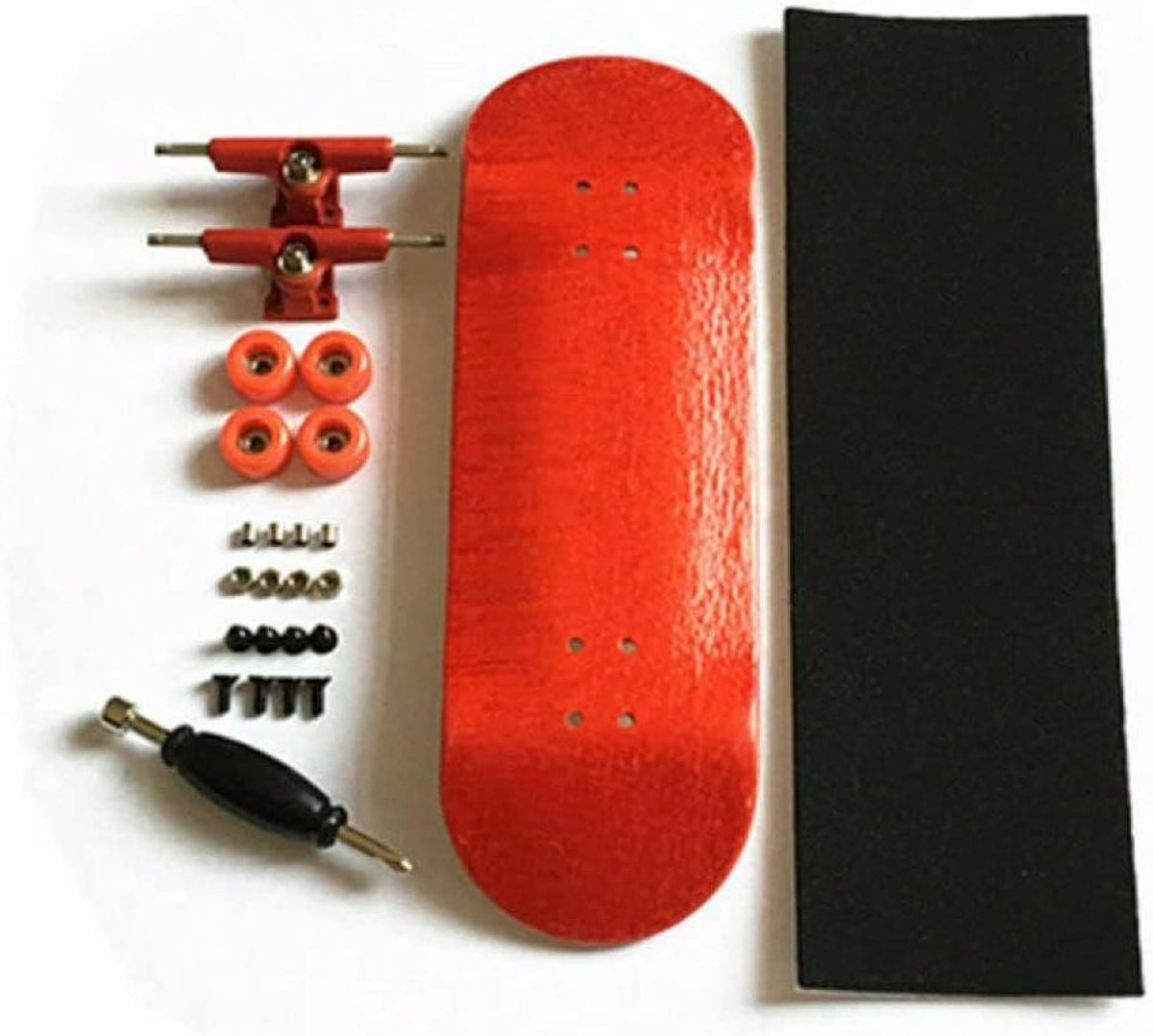 Houten Vinger Skateboard - Mini Skateboard Speelgoed Skateboard - Oefenen Tricks - Compleet met Gereedschap - 32 mm - Rood Skateonderdeel kopen online