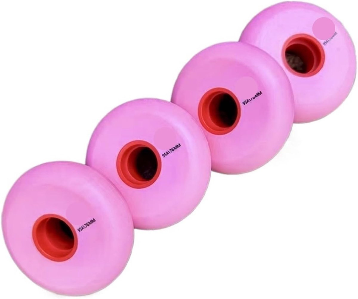 Inline skate wielen - Rolschaats onderdelen - Glad glijden - Harde 95A compound - 76 mm - Roze Skateonderdeel kopen online