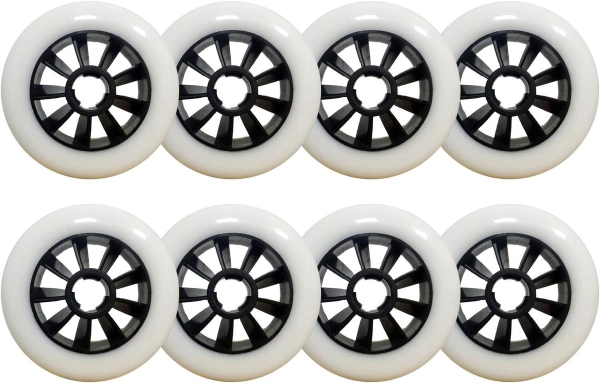 Inline skate wielen - Rolschaats wielen - Vervangende onderdelen - Duurzaam PU materiaal - 8 pack 90mm - Zwart Skateonderdeel kopen online