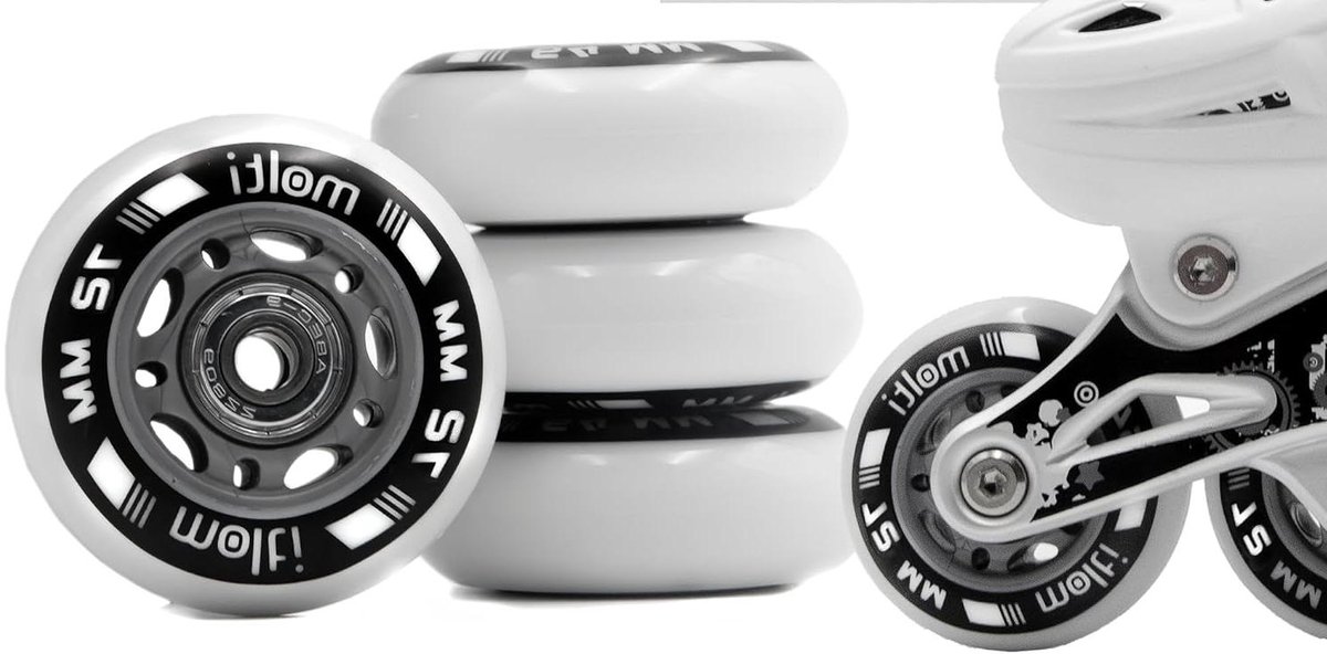 Inline Skate Wielen - Rolschaatswielen Skeelerwielen - Vrijetijdsplezier - ABEC 9 Kogellagers - 72 x 24 mm - Wit Skateonderdeel kopen online