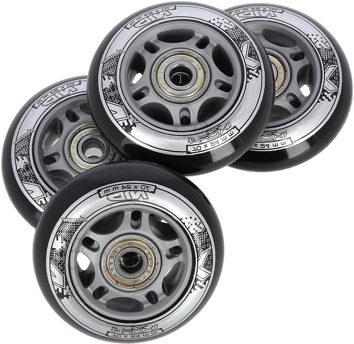 Inline skate wielen - Skeeler wielen - Snel skeeleren - PU materiaal - 70mm 82A 4 stuks - Zwart Skateonderdeel kopen online