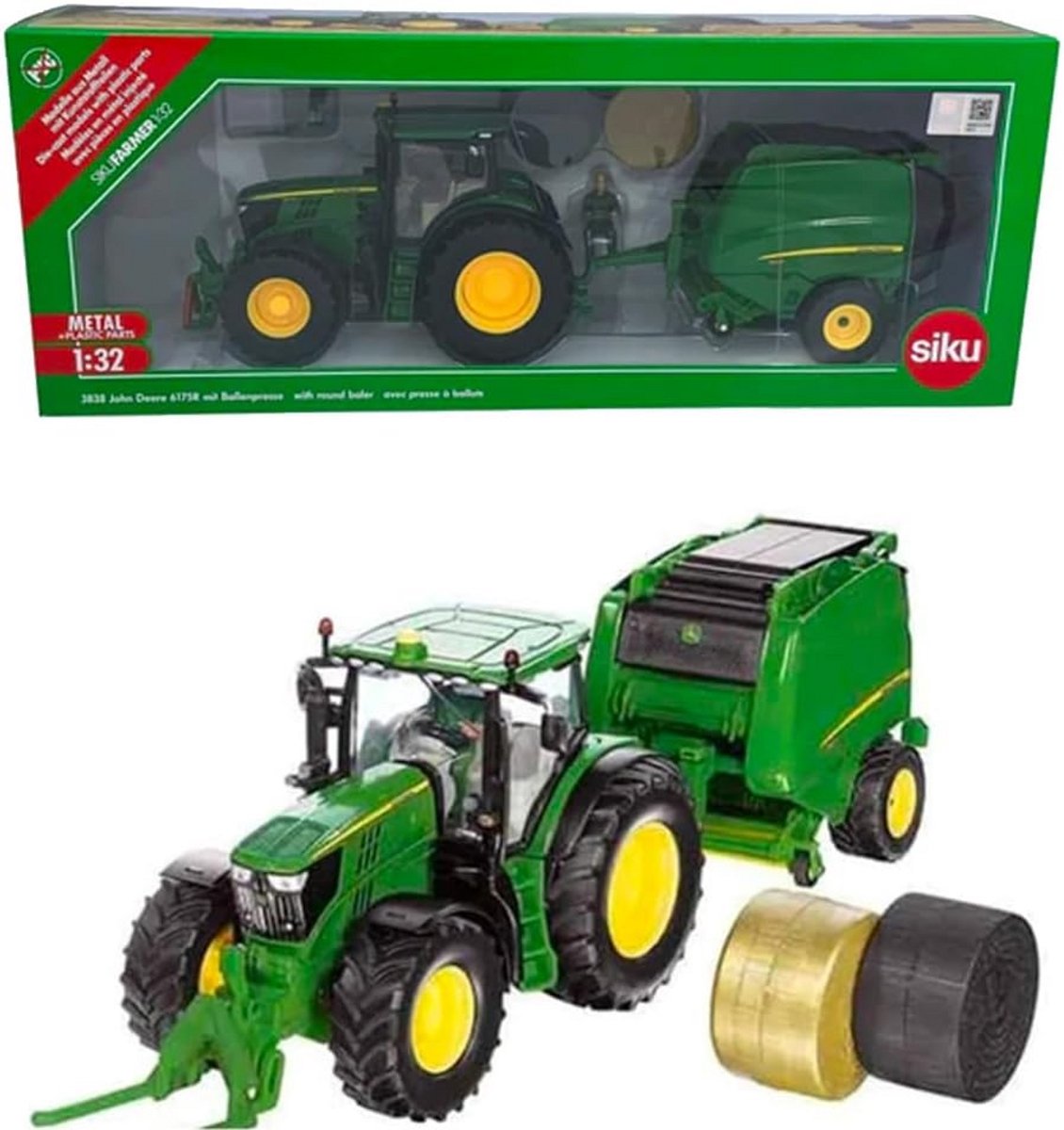 John Deere Trekker met Balenpers Speelgoedmodel Speelgoedkruiwagen kopen online
