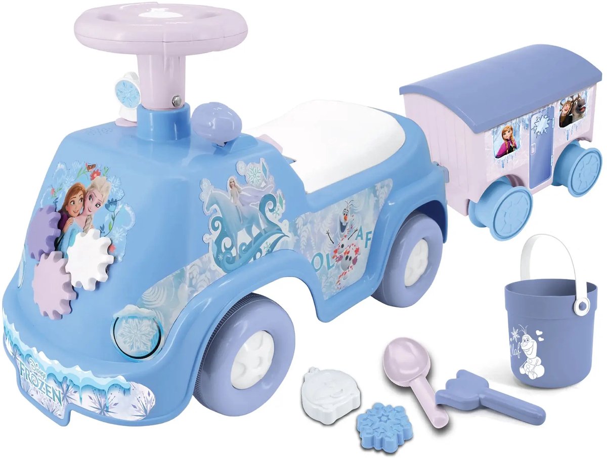 KIDDIELAND Frozen Camper Loopauto – Met aanhanger, licht & geluid Loopauto kopen online