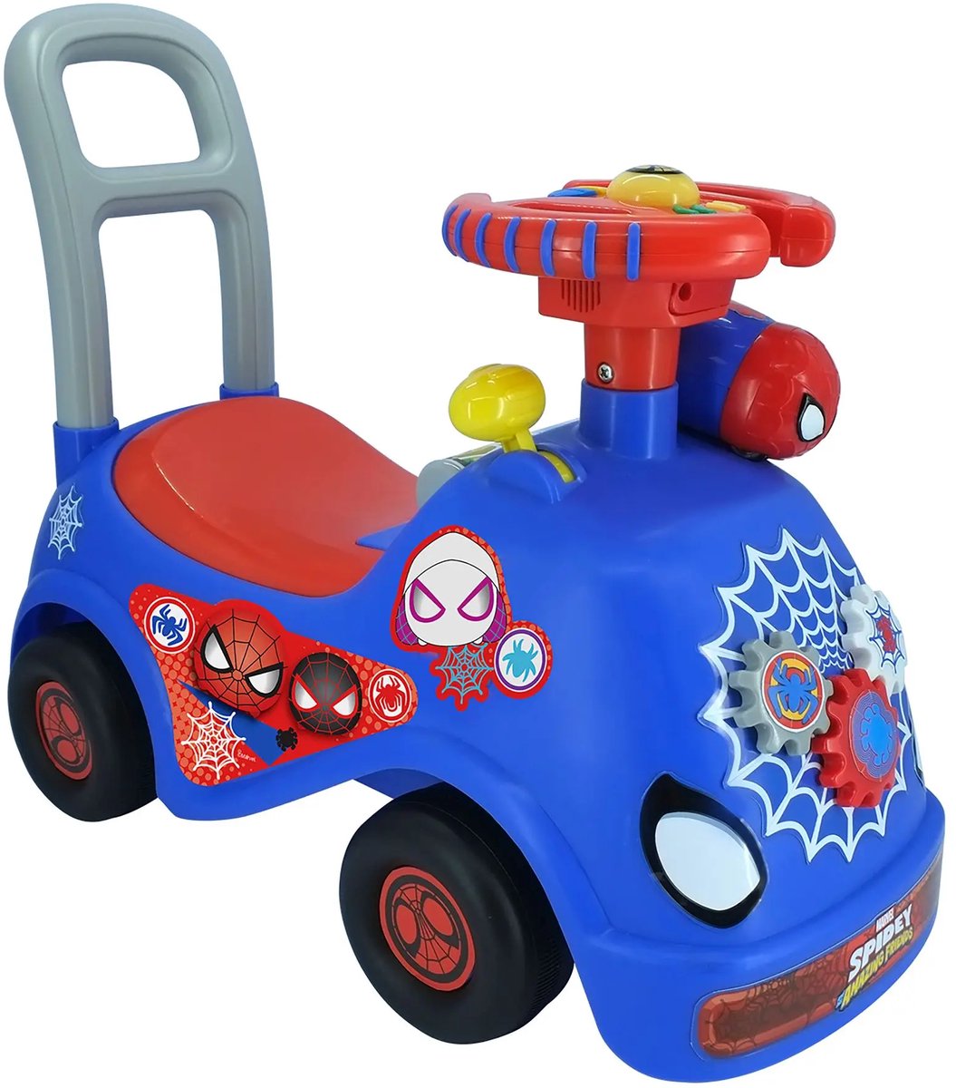 KIDDIELAND Spidey Loopauto Fun Ride N’ Go – Licht, geluid en bonus auto! Loopauto kopen online