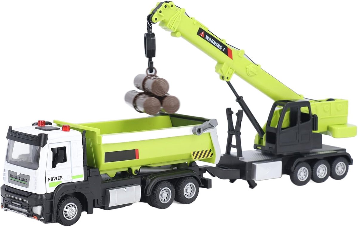 Kiepwagen Kraan - Bouwspeelgoed Voertuig - Kinderen Spelen - Realistisch Model - 44 x 13 x 10 cm - Groen Speelgoedkruiwagen kopen online