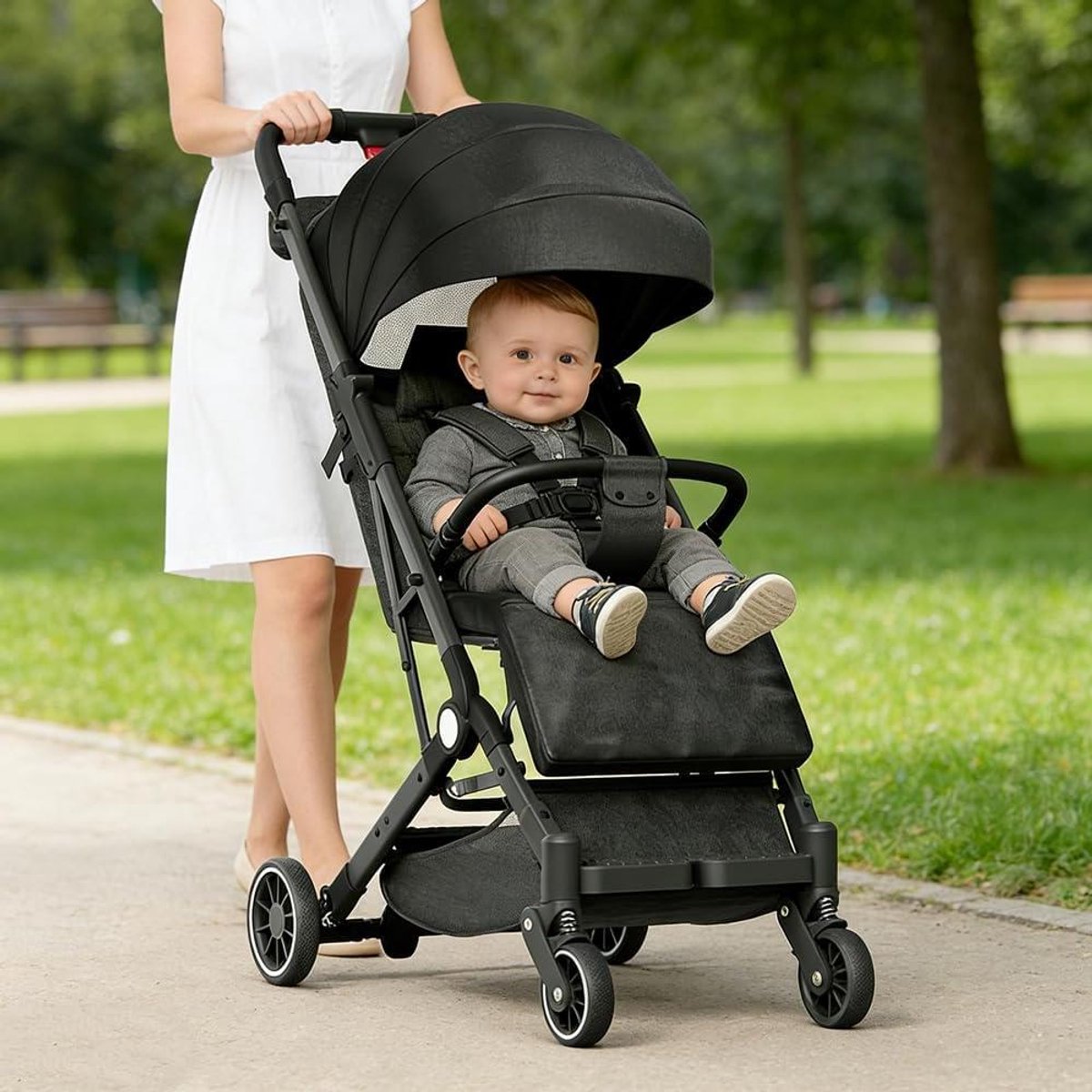 kinder driewieler baby fiets kinderwagen baby vervoeren schaalbaar met omkeerbaar zitje