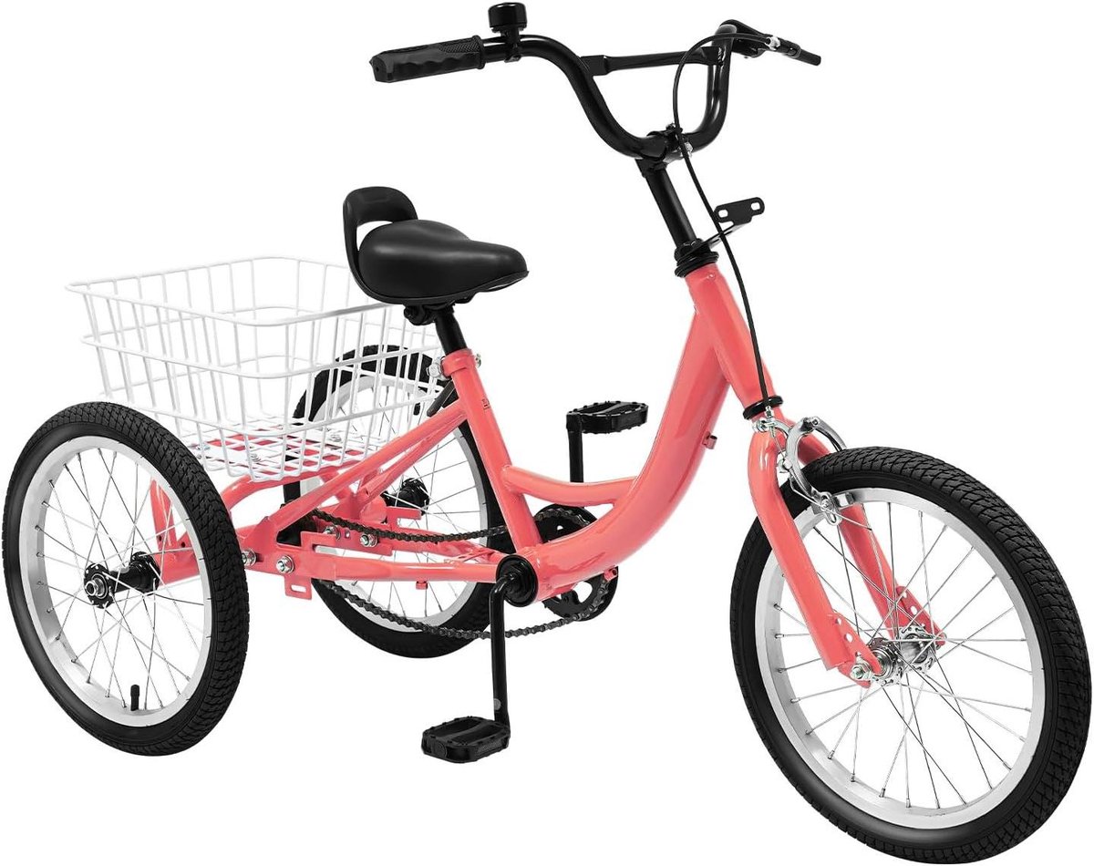 Kinder driewieler - Driewieler fiets - Veilig buiten spelen - Verstelbaar stuur zadel - 16 inch - Lichtoranje groen Driewieler kopen online