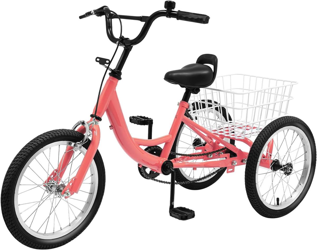 kinder driewieler driewieler fiets vrije tijd buiten met mand 16 inch groen