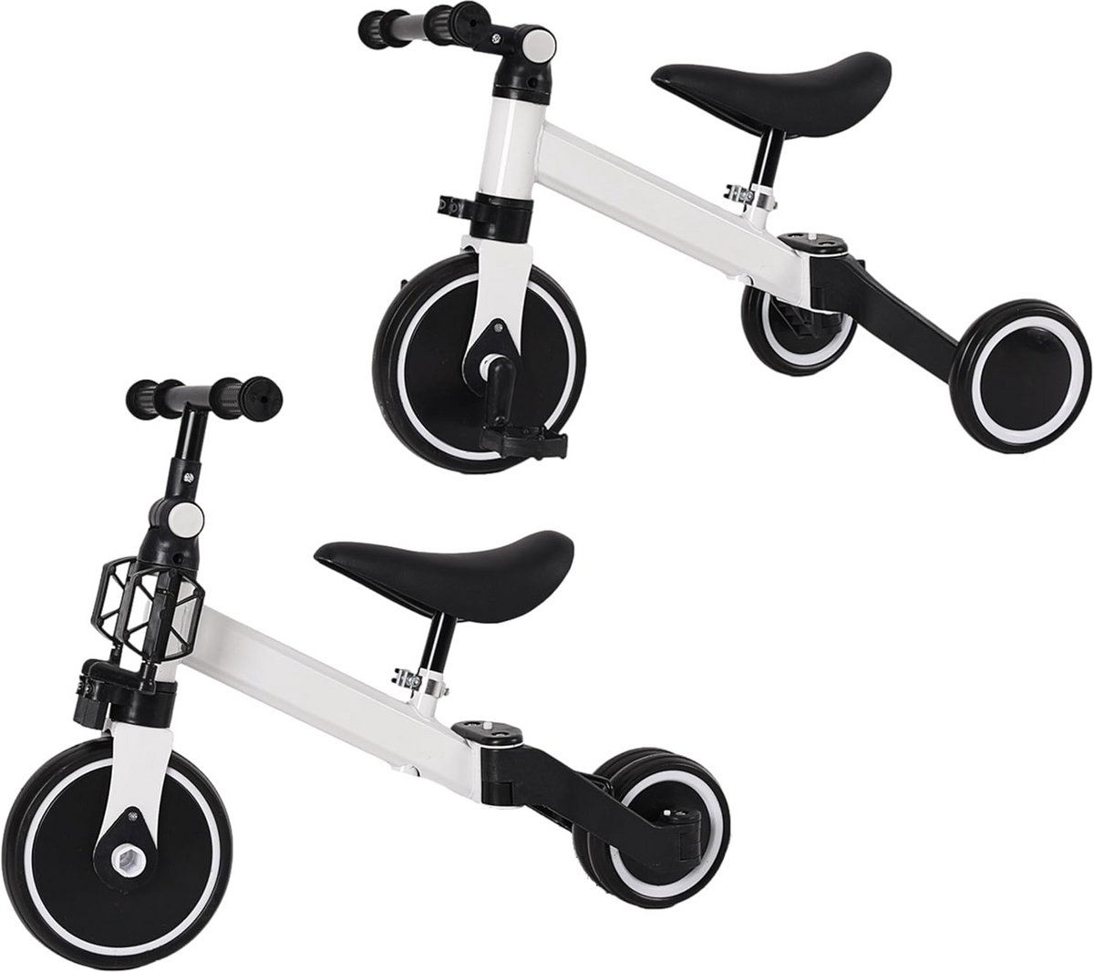 Kinder driewieler - Loopfiets - Actief Spelen - 3-in-1 Groei model - 1-4 Jaar - Wit-zwart Driewieler kopen online