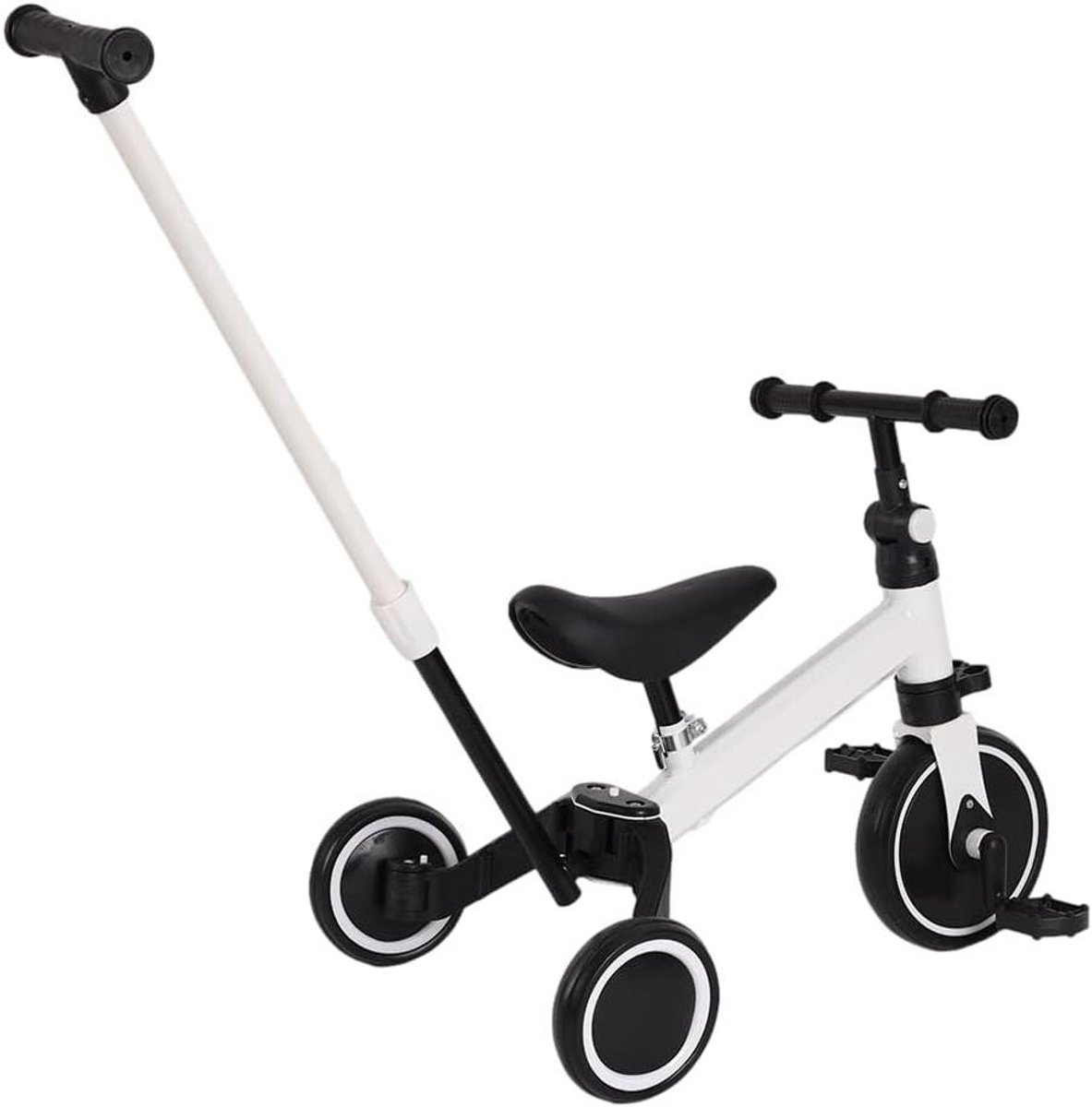 Kinder driewieler - Loopfiets baby - Leren fietsen - 3-in-1 ontwerp - 60 x 49 cm - Wit Driewieler kopen online