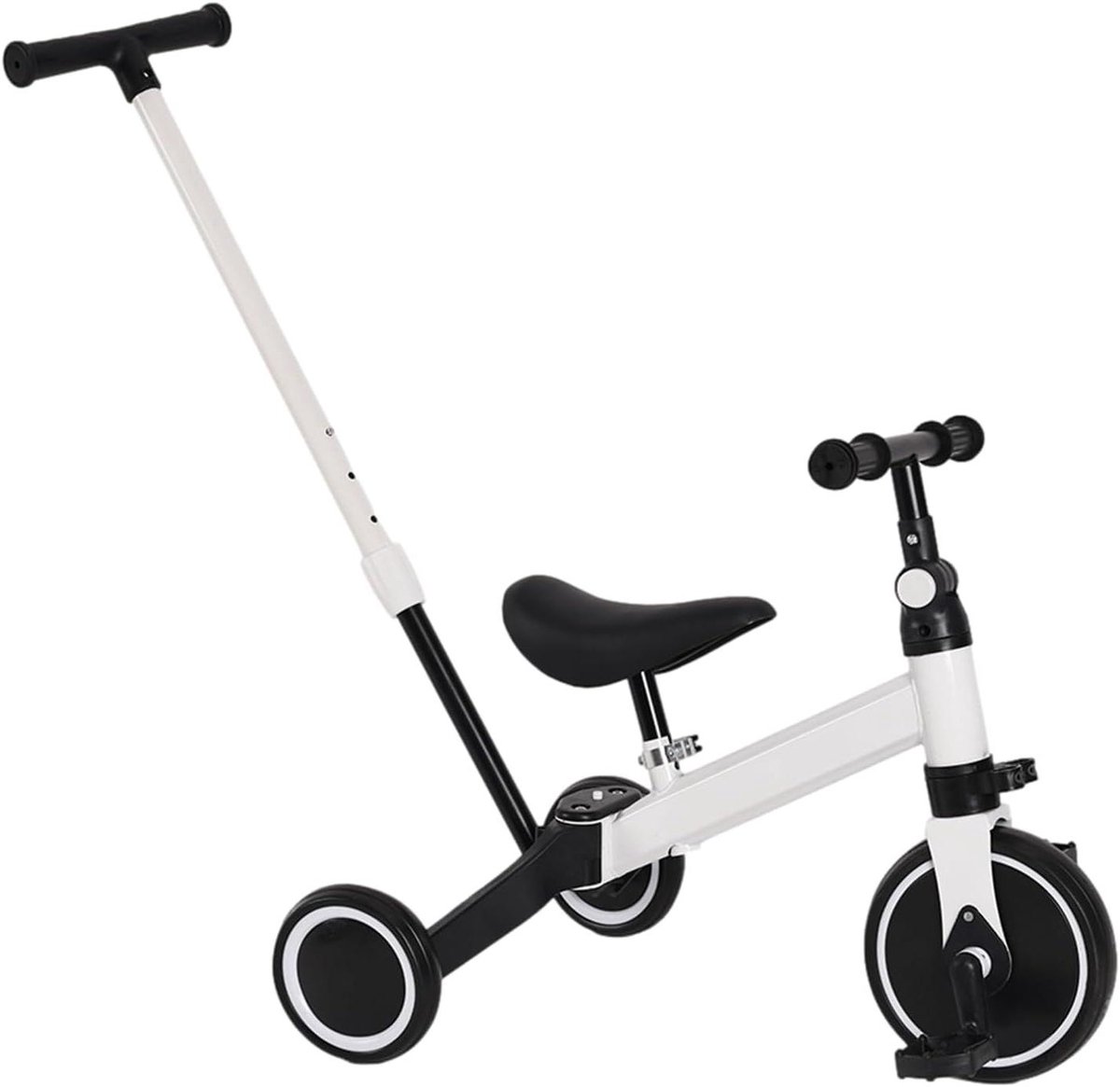 Kinder driewieler - Loopfiets bolderkar - Buiten spelen - Multifunctioneel 3-in-1 - 60 cm breed - Wit Driewieler kopen online