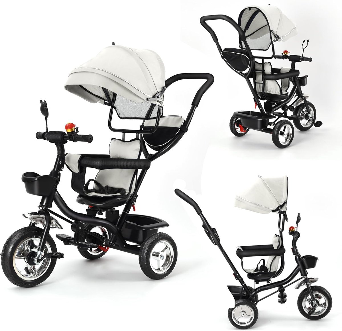 Kinder driewieler - Loopfiets - Buiten spelen - 3-in-1 evolutie - 1 tot 7 jaar - Grijs zwart Driewieler kopen online