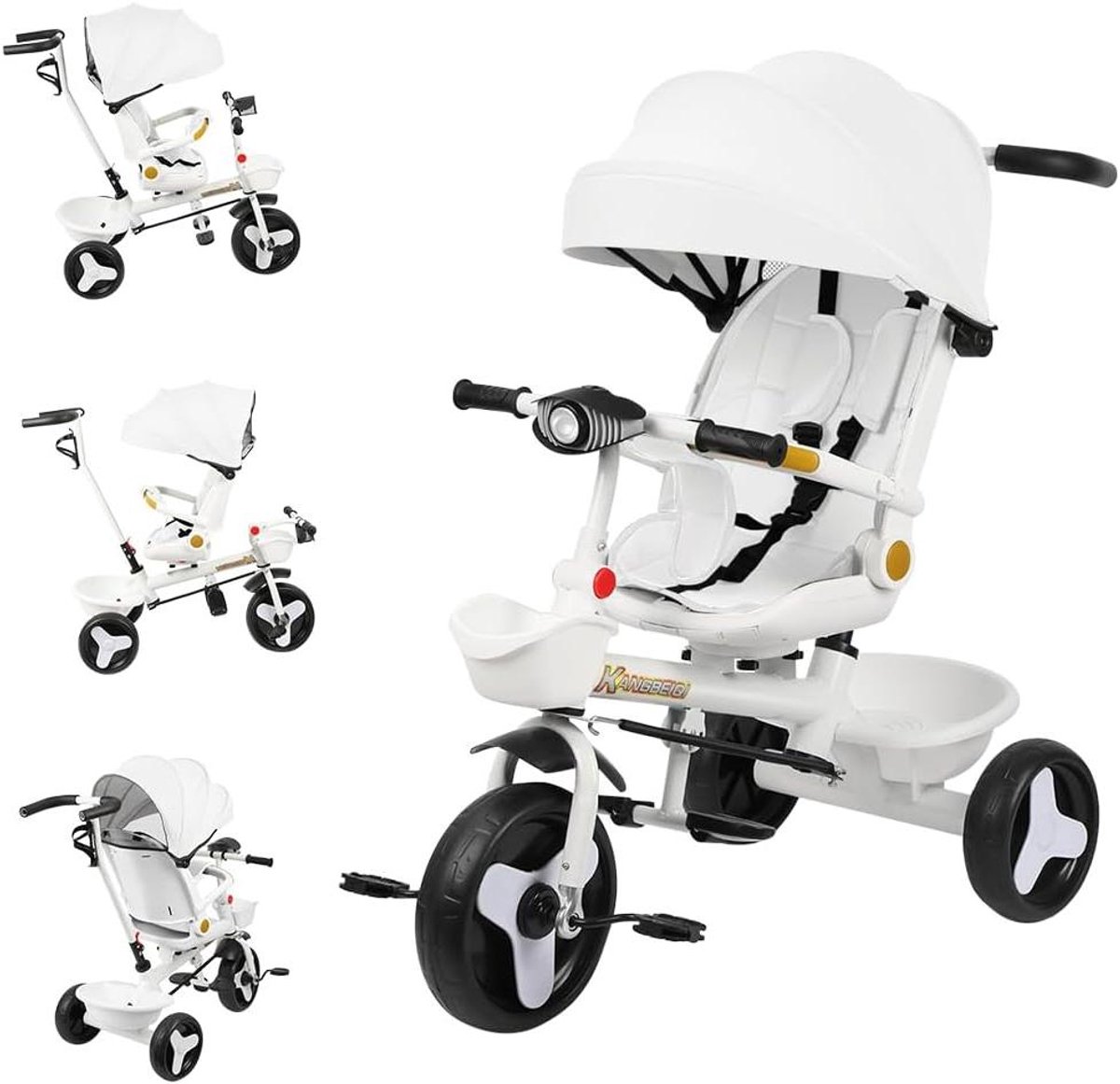 Kinder driewieler - Loopfiets met duwstang - Buiten spelen - 4-in-1 modulair ontwerp - 46 x 75 x 106 cm Driewieler kopen online