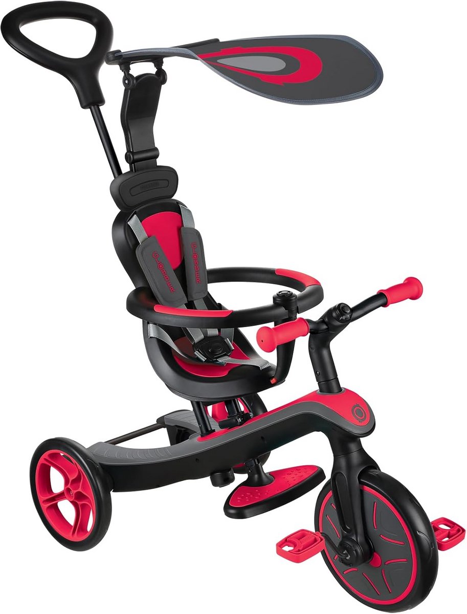 Kinder Driewieler - Loopfiets - Ontwikkeling Kind - 4-in-1 Modulair - 50 cm breed - Rood Driewieler kopen online