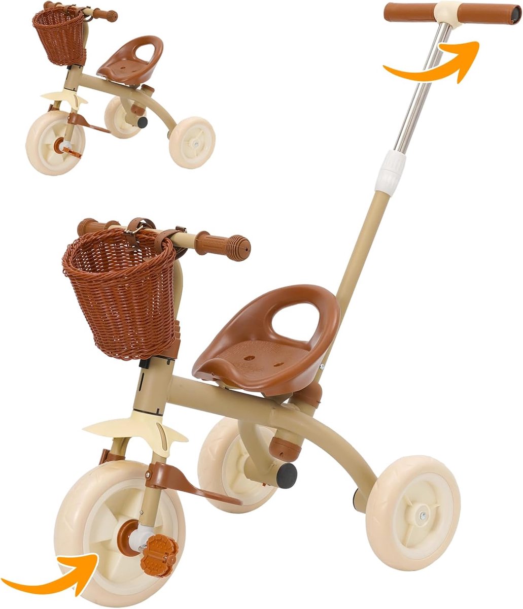 Kinder driewieler - Loopfiets peuter - Buiten spelen - 2-in-1 functie - 65.5 cm - Groen Driewieler kopen online