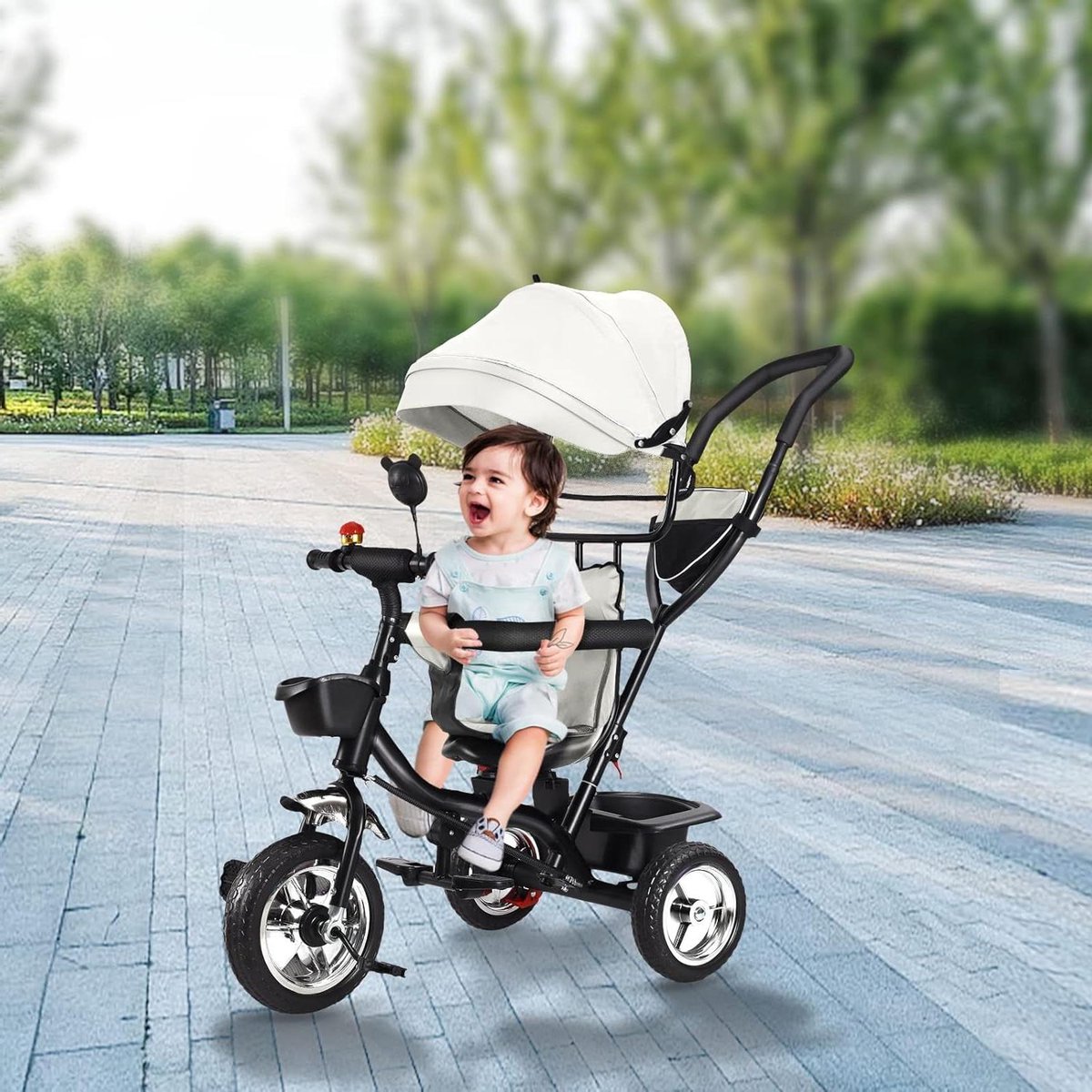 Kinder driewieler - Loopfiets peuter - Buiten spelen - 5-in-1 uitbreidbaar - 46x75x106 cm - Grijs Driewieler kopen online