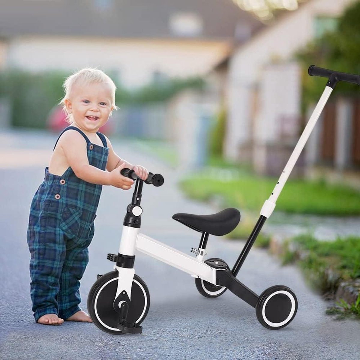 Kinder driewieler - Loopfiets peuter - Buiten spelen - Multifunctioneel ontwerp - 60 x 42 x 49 cm - Wit Driewieler kopen online