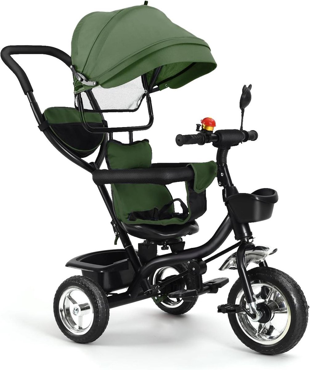 Kinder Driewieler - Loopfiets Peuter - Kind Ontwikkeling - Verstelbare Onderdelen - 46x75x106 cm - Groen Driewieler kopen online