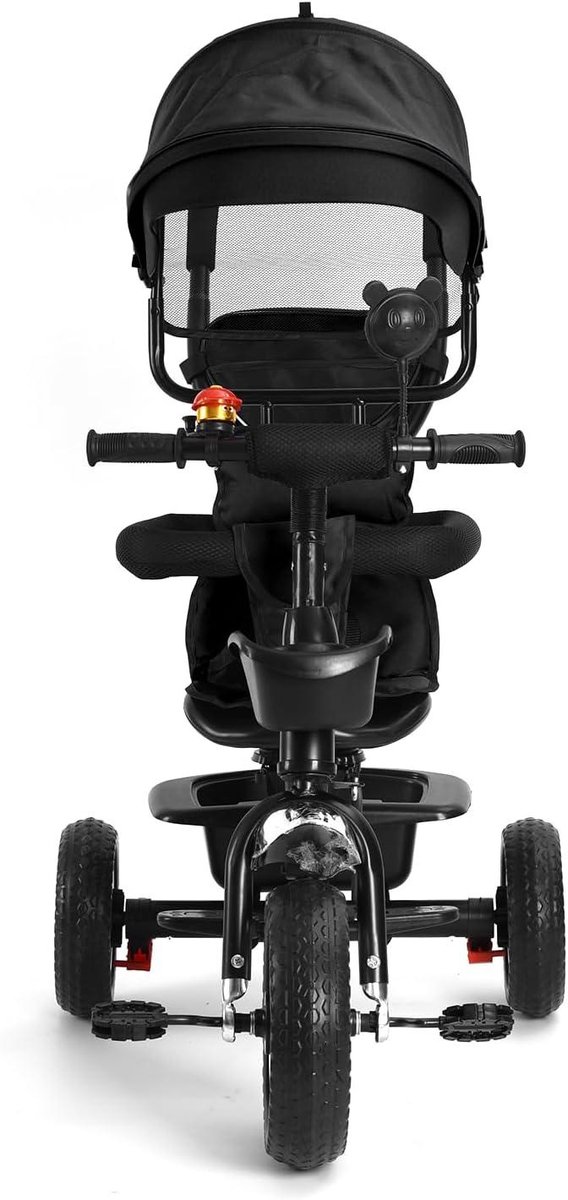 Kinder driewieler - Loopfiets uitbreidbaar - Buiten spelen - Verstelbare duwstang - 46 x 75 x 106 cm - Zwart Driewieler kopen online