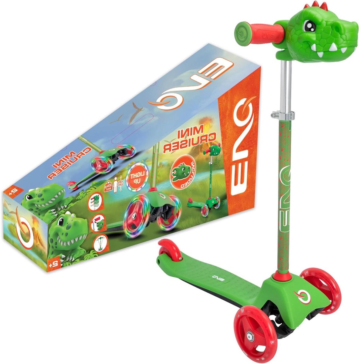 Kinder Driewieler Scooter - Loopfiets Mini Cruiser - Buiten Spelen - Verstelbaar Stuur - 62-72 cm - Groen Driewieler kopen online