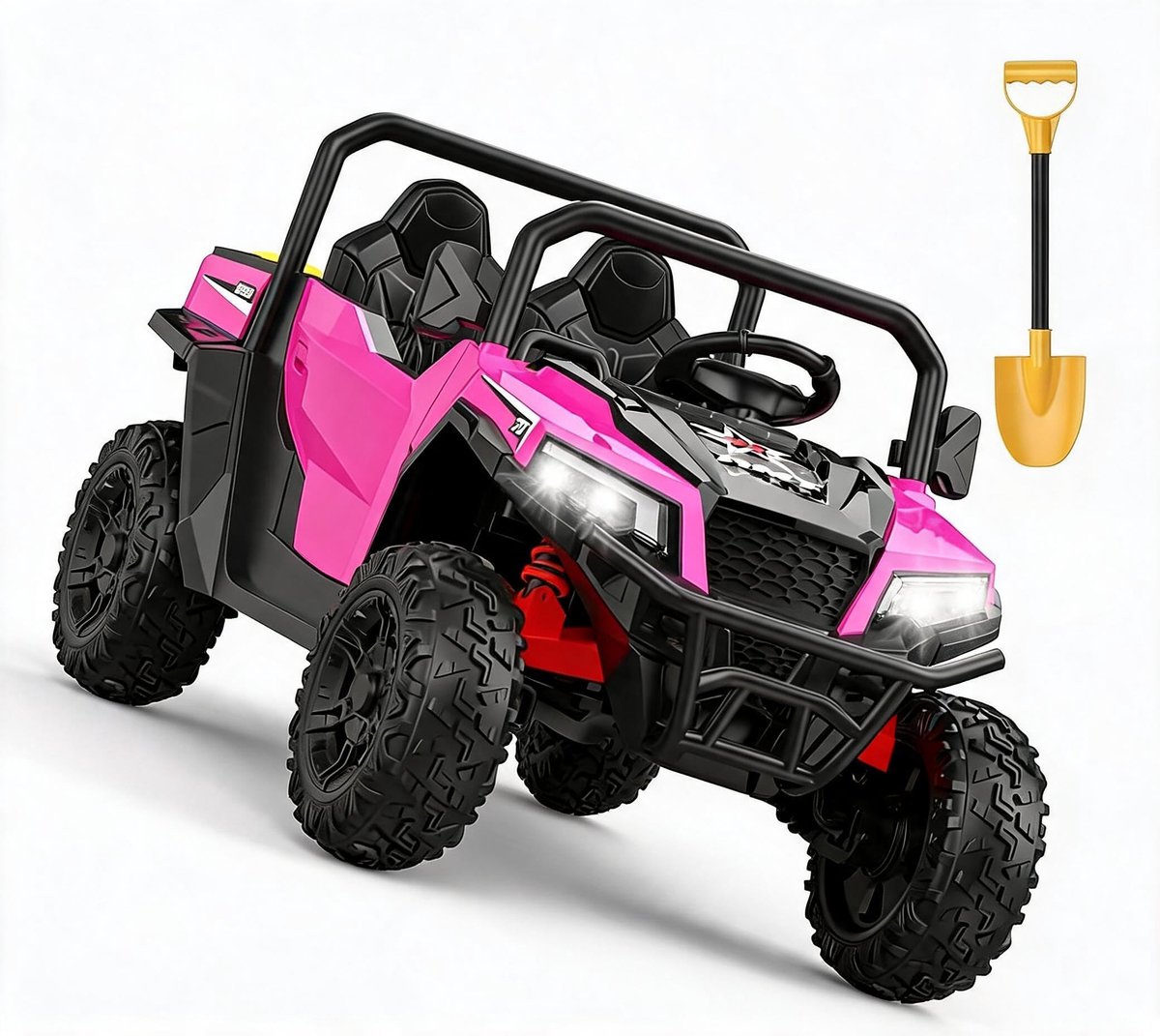 Kinder Elektrische Auto 24V 2-Zits – Roze – 4x4 Voertuig met Afstandsbediening 2,4G, LED Lampen, Muziek, 3 Snelheden, Oplaadbare Accu 7AH, Dubbele Motor, 116x64x39 cm Speelgoedaccuvoertuig kopen online
