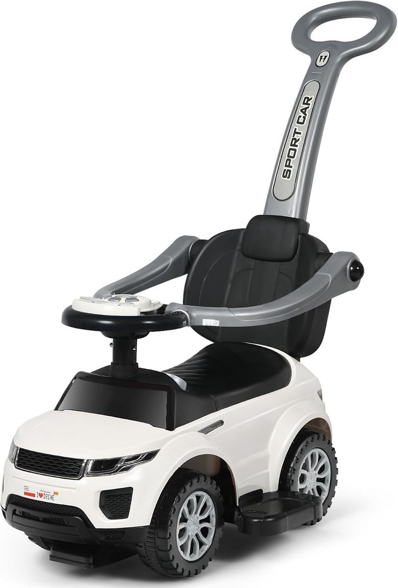 Kinder Glijauto 3-in-1 - Loopauto Duwfiets - Eerste Rijervaring - Verborgen Opbergruimte - 89x43x84 cm - Wit Driewieler kopen online