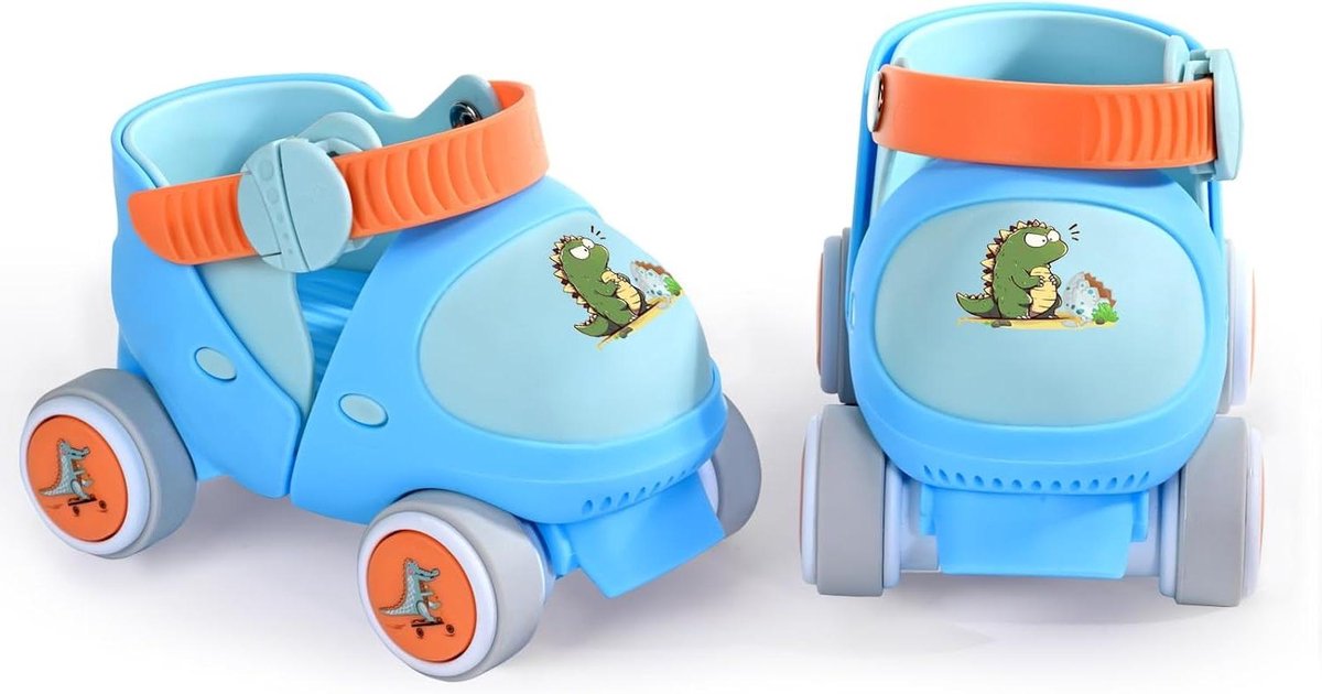 kinder rolschaatsen schoen rolschaatsen leren skaten met veilige lock modus verstelbaar 5 9 7 8 inch dino blauw