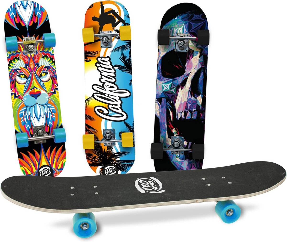 kinder skateboard beginners board buiten spelen antislip deck 80 cm multicoloured