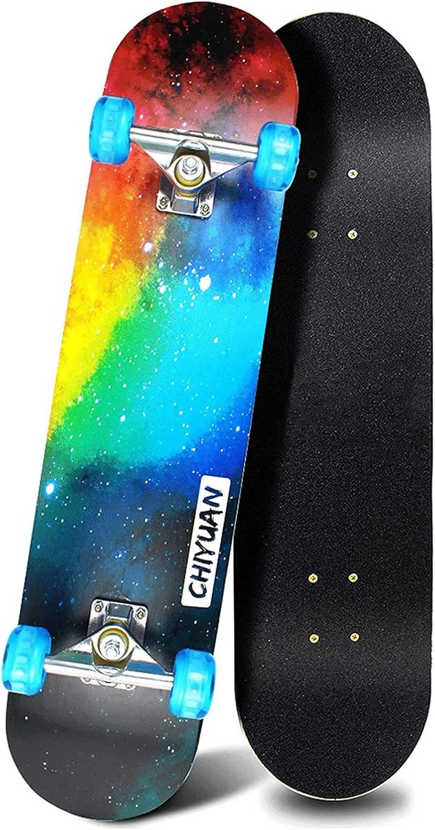 Kinder Skateboard - Beginners Board - Buiten Spelen - Verlichte Wielen - 70 x 20 cm - Multicolor Skateonderdeel kopen online
