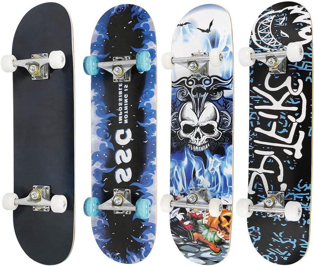 Kinder skateboard - Compleet board - Beginners leren - 7 lagen esdoorn - 79.5 x 20 cm - Multi-color Skateonderdeel kopen online