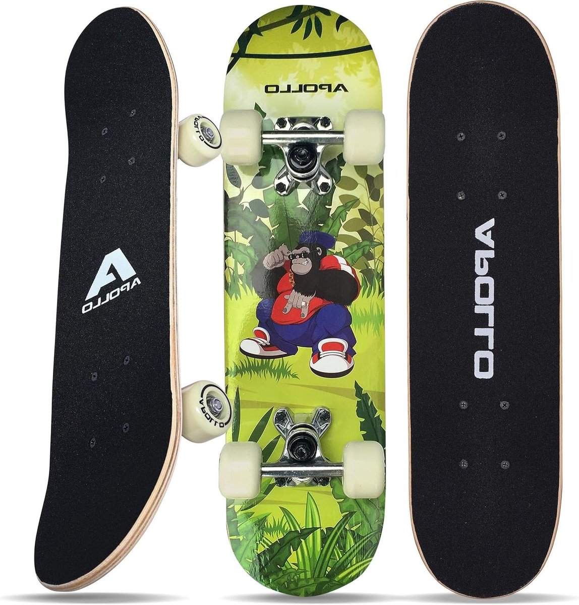 Kinder skateboard - Compleet board - Buiten spelen - Aluminium assen - 61 cm - Gorilla Tom Skateonderdeel kopen online