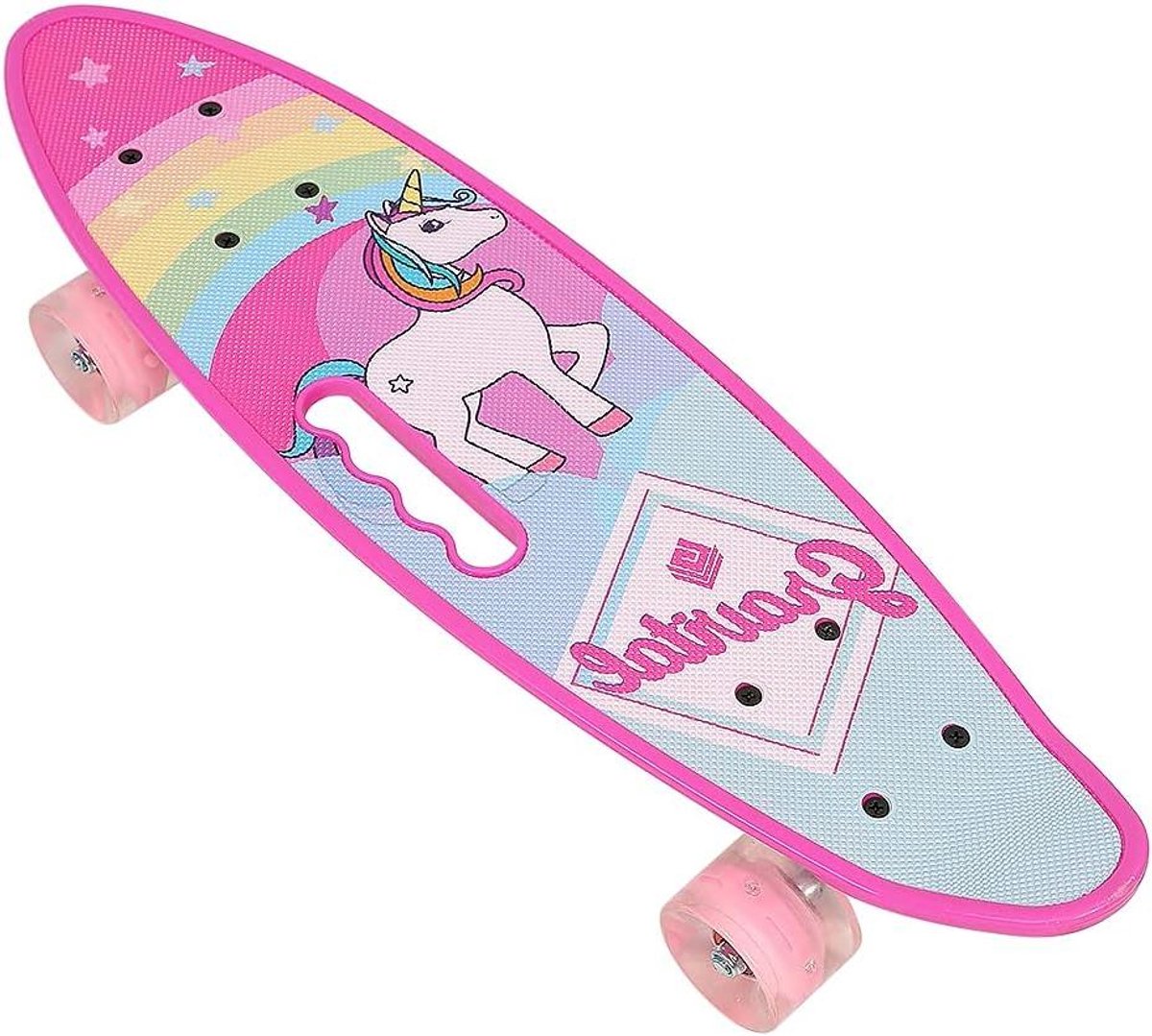 Kinder skateboard - Compleet board - Buiten spelen - Met LED wielen - 59x15cm - Roze Skateonderdeel kopen online