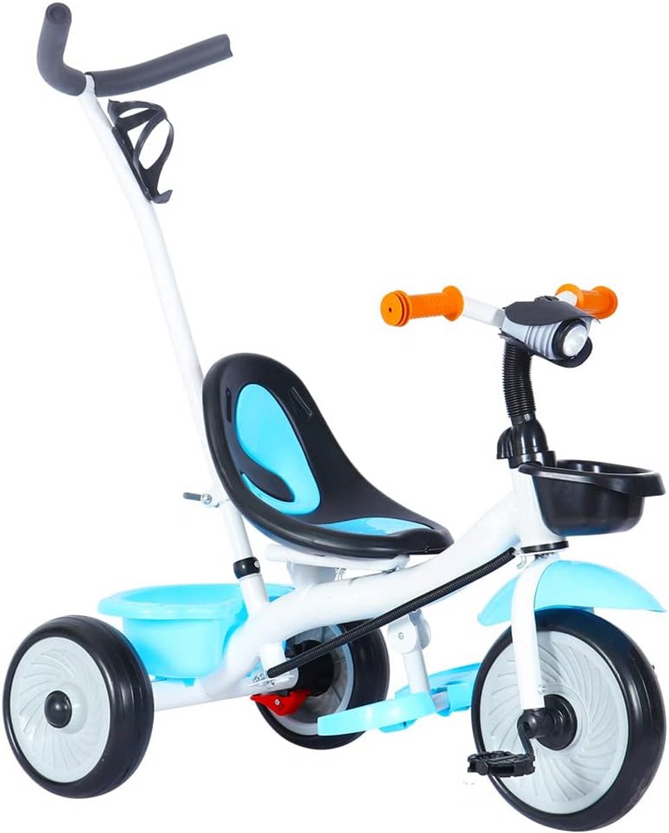 Kinderdriewieler 3-in-1 - Loopfiets peuter - Buiten spelen - Omkeerbare zitting - 1 tot 7 jaar - Wit Blauw Driewieler kopen online