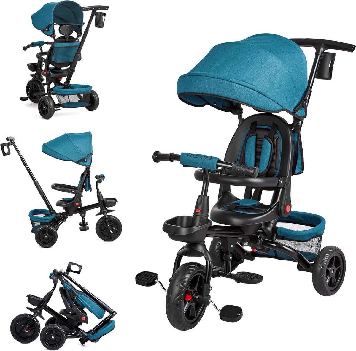 Kinderdriewieler 6-in-1 - Kinderfiets Duwstang - Veilig Buiten Spelen - Omkeerbaar 360° Stoeltje - 77x55x63 cm Driewieler kopen online