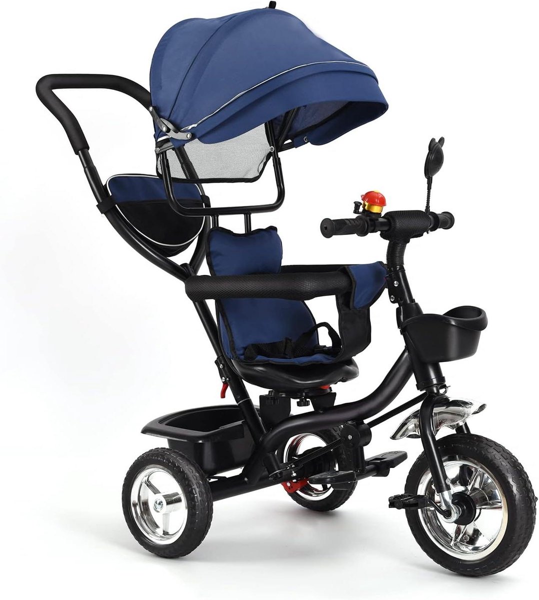 kinderdriewieler babydriewieler 4 in 1 kind vermaak schaalbaar en inklapbaar 25 kg donkerblauw