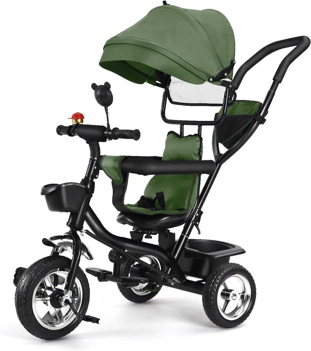 Kinderdriewieler - Babyfiets Uitbreidbaar - Kind Vervoeren - 4-in-1 Modulair Ontwerp - 75 x 46 x 106 cm - Groen Driewieler kopen online