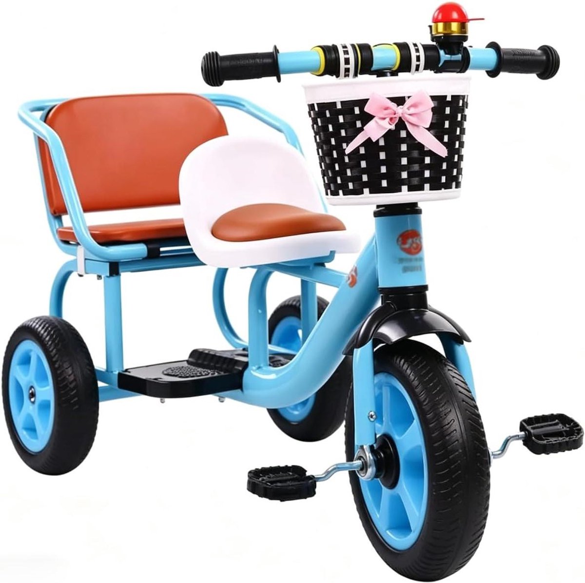 Kinderdriewieler Dubbelzit - Loopfiets Tweeling - Buiten Spelen - Frame Koolstofstaal - 50 kg Draagvermogen - Niet gespecificeerd Driewieler kopen online