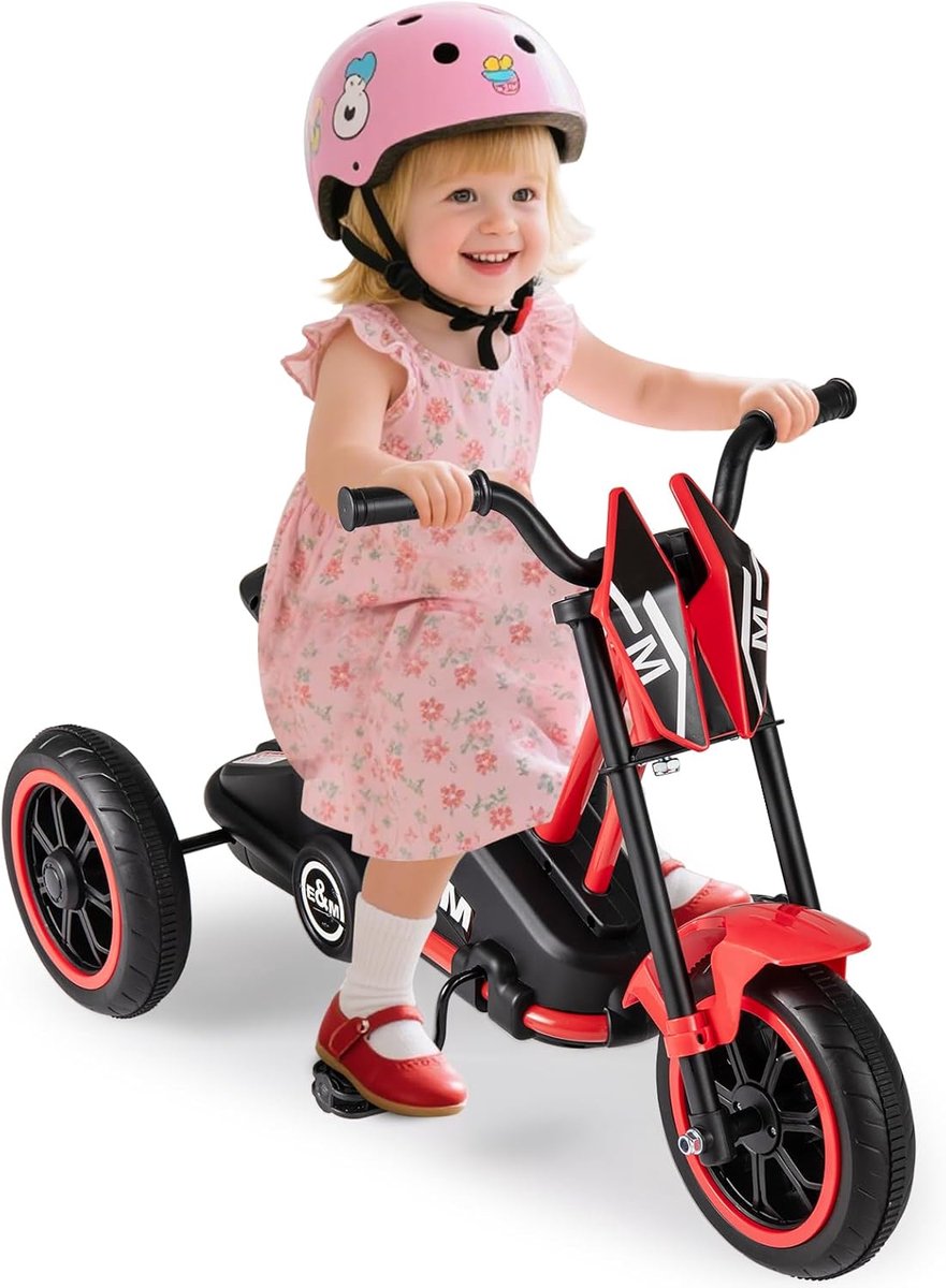 kinderdriewieler kleine fiets buiten spelen stuurbegrenzing en antislip 79 x 43 x 51 cm rood