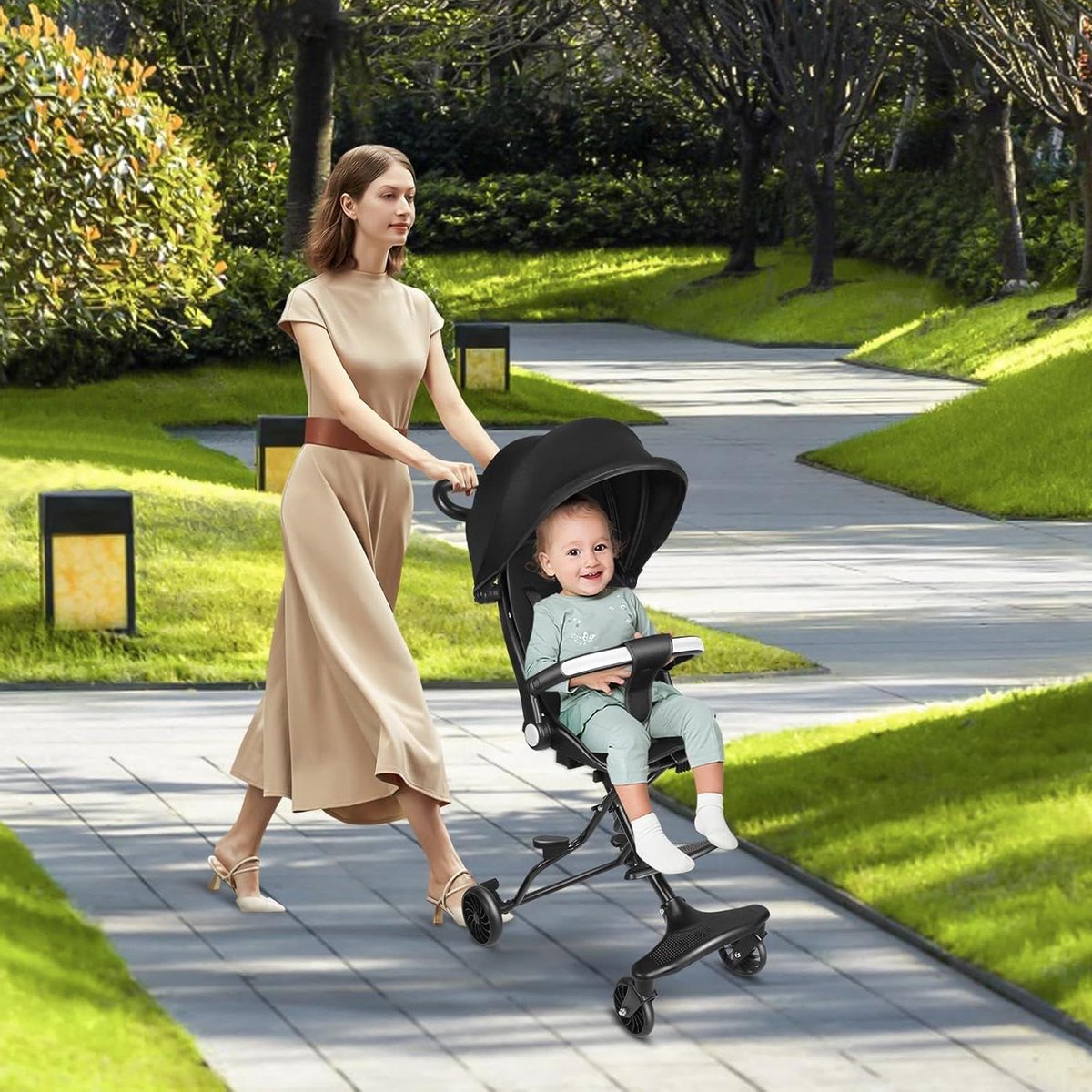 kinderdriewieler loopfiets baby buiten spelen verstelbare duwstang 30 x 55 x 86 5 cm zwart