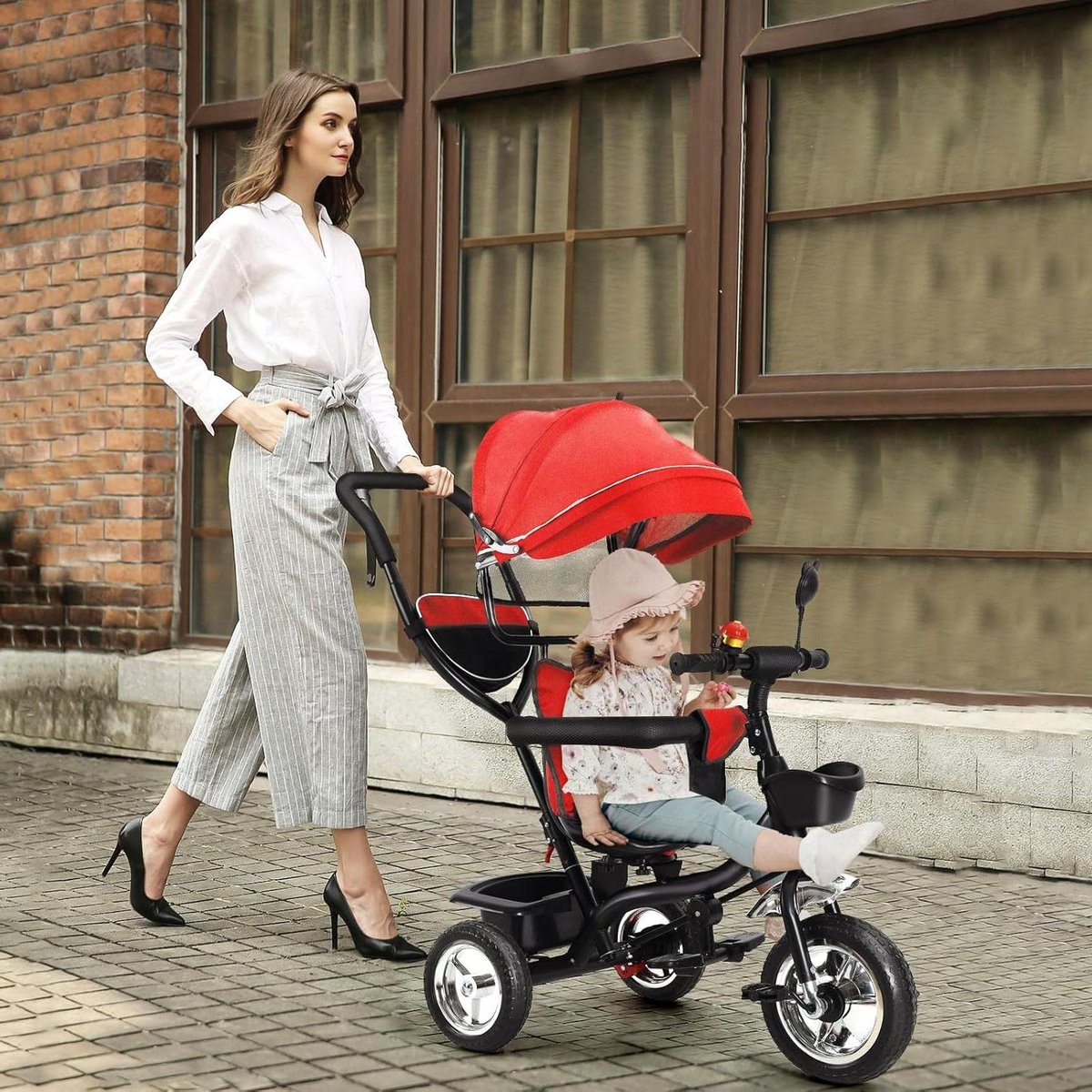 kinderdriewieler loopfiets buggy buiten spelen modulaire opbouw tot 25 kg rood