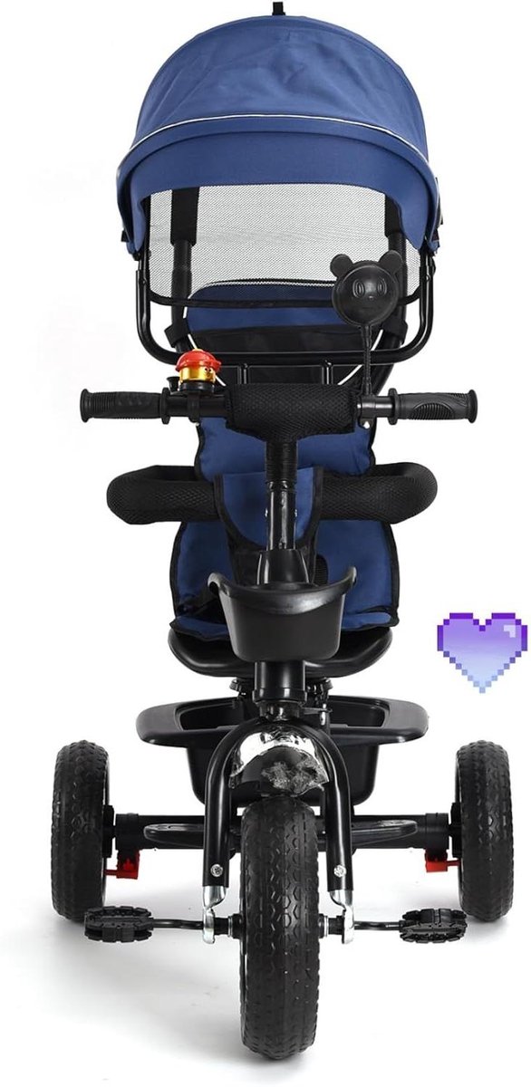kinderdriewieler loopfiets buiten spelen 4 in 1 ontwerp tot 45 kg donkerblauw