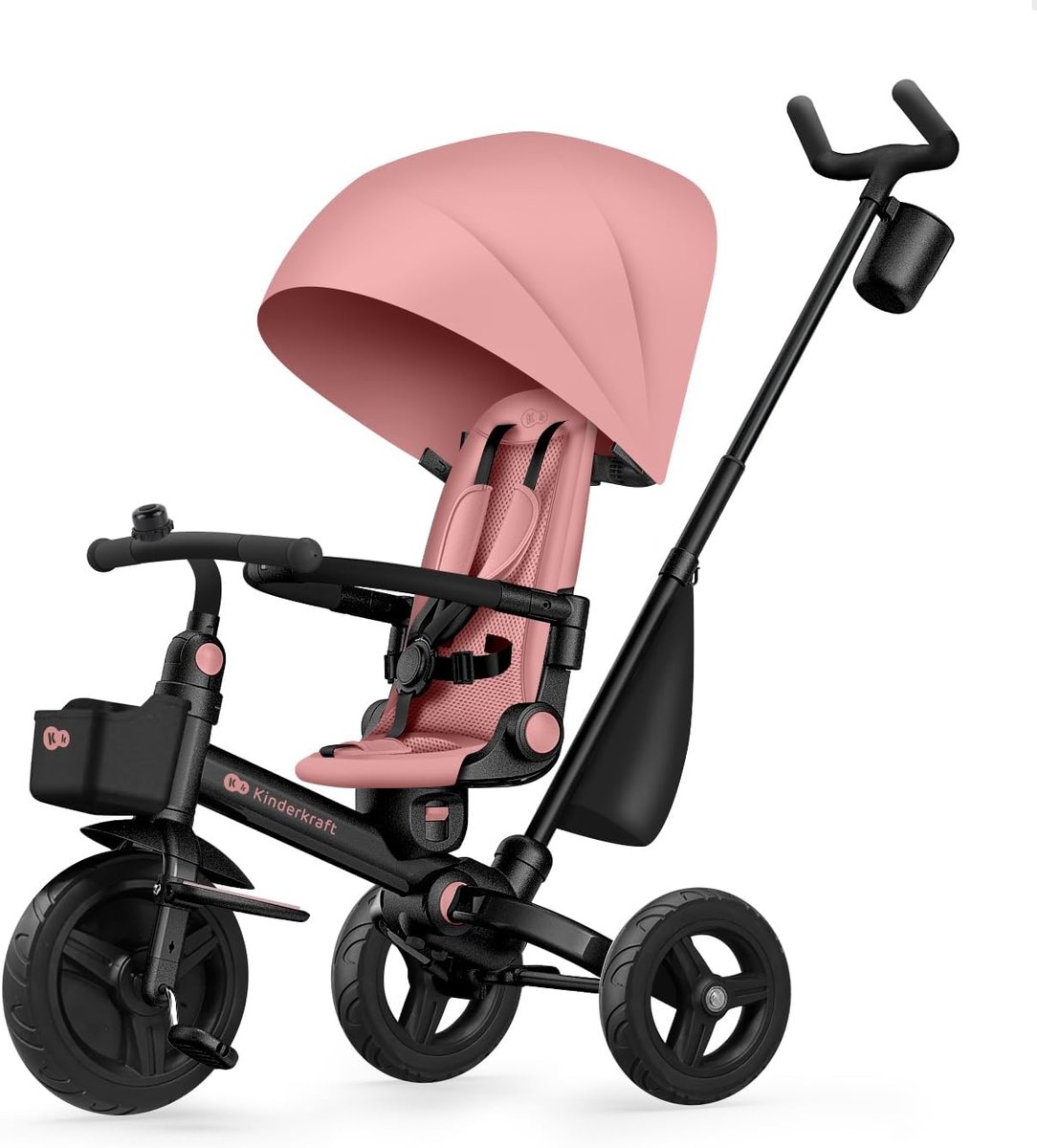 Kinderdriewieler - Loopfiets - Buiten spelen - Groeit mee - 38.6 inch - Roze Driewieler kopen online